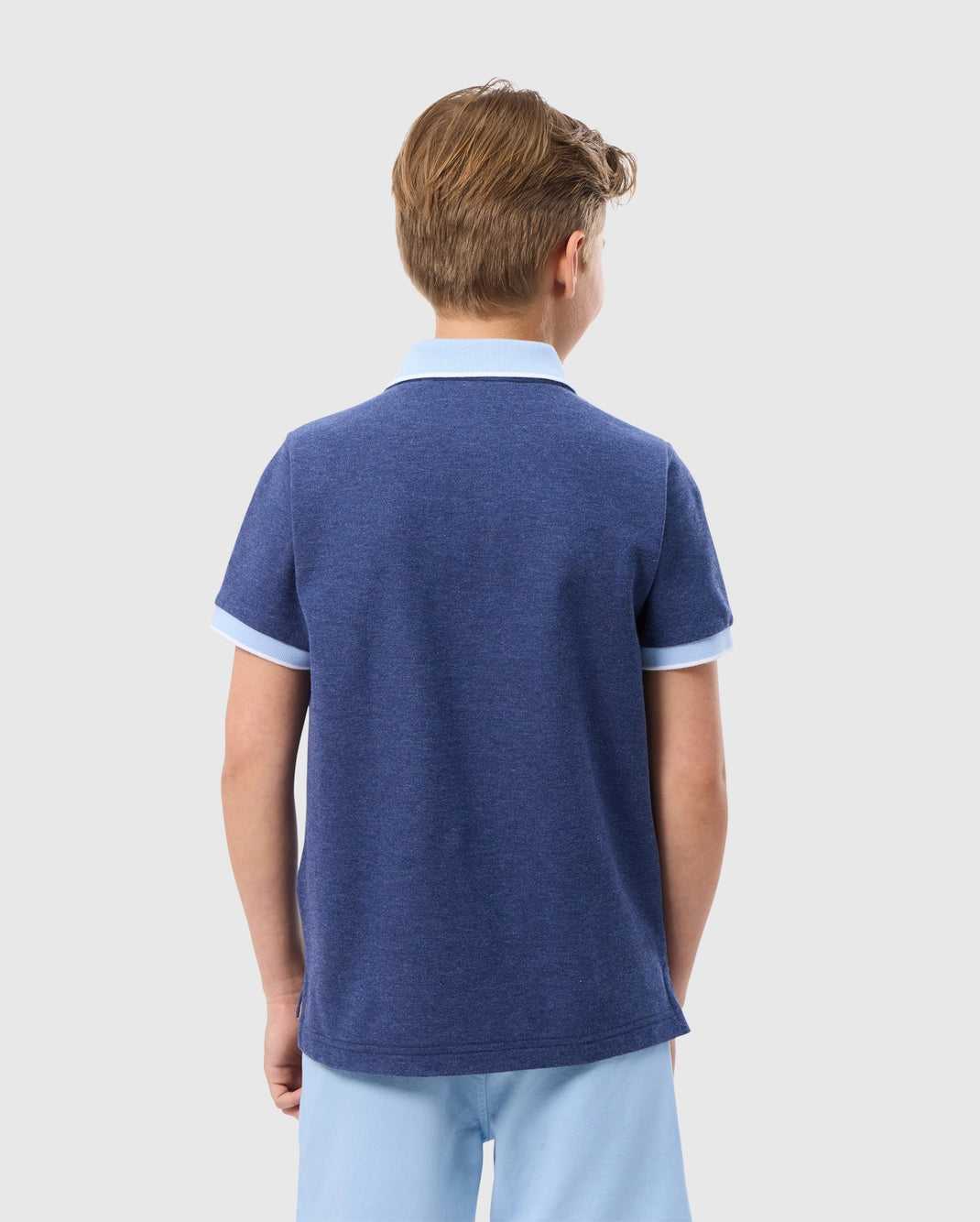 Polos Psycho Bunny Windcrest Pique Polo Shirt Bleu Enfant | IAL-19725634